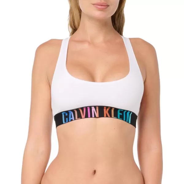 Calvin Klein Womens Intense Power Pride Racerback Unlined BraletteWhite W Ombre Pride Wb