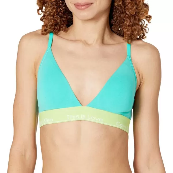 Calvin Klein Womens This is Love Lightly Lined Triangle BraAqua Green