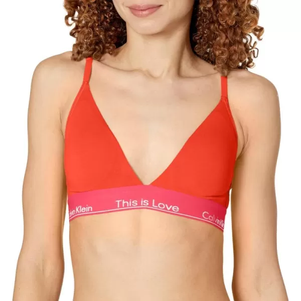 Calvin Klein Womens This is Love Lightly Lined Triangle BraCherry Tomato