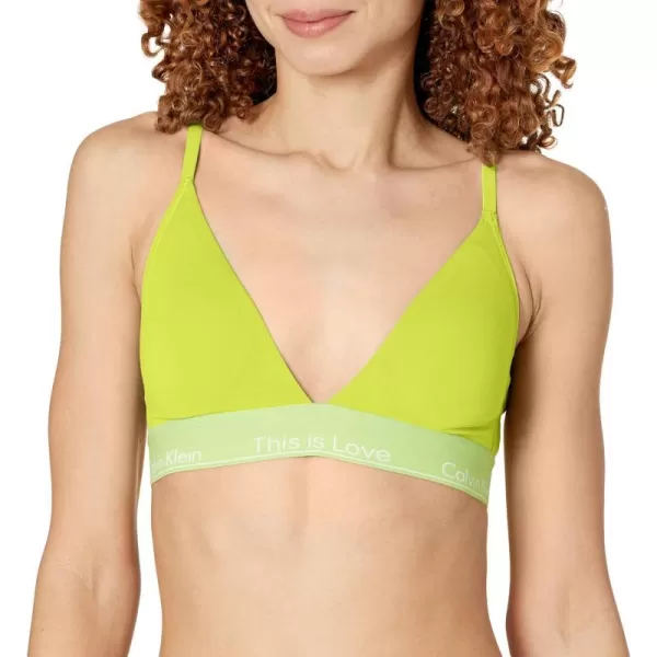 Calvin Klein Womens This is Love Lightly Lined Triangle BraLemon Lime