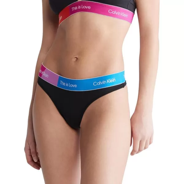 Calvin Klein Womens This is Love Modern Cotton Thong PantyBlack