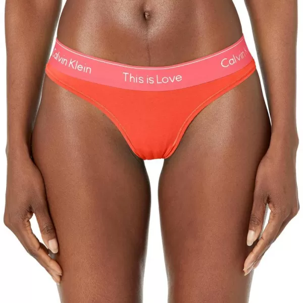 Calvin Klein Womens This is Love Modern Cotton Thong PantyCherry Tomato