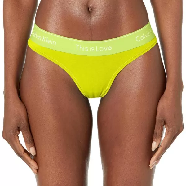 Calvin Klein Womens This is Love Modern Cotton Thong PantyLemon Lime