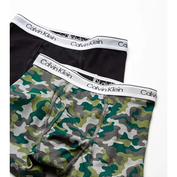 Calvin Klein Boys 2 Pack Boxer Briefs  Premium Cotton ComfortBlack Camo