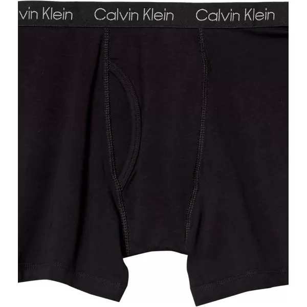 Calvin Klein Boys 2 Pack Boxer Briefs  Premium Cotton ComfortBlack Logo TiedyeCastlerock