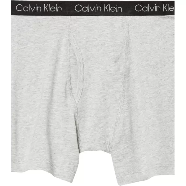 Calvin Klein Boys 2 Pack Boxer Briefs  Premium Cotton ComfortBlack Logo TiedyeCastlerock