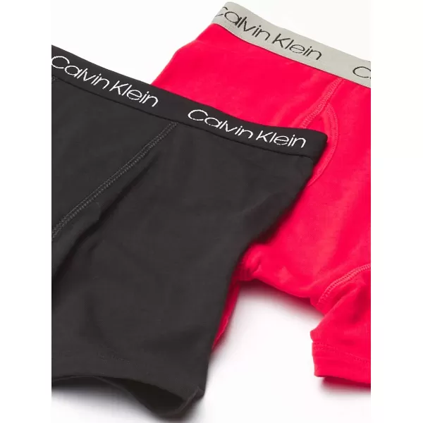 Calvin Klein Boys 2 Pack Boxer Briefs  Premium Cotton ComfortBlackLollipop