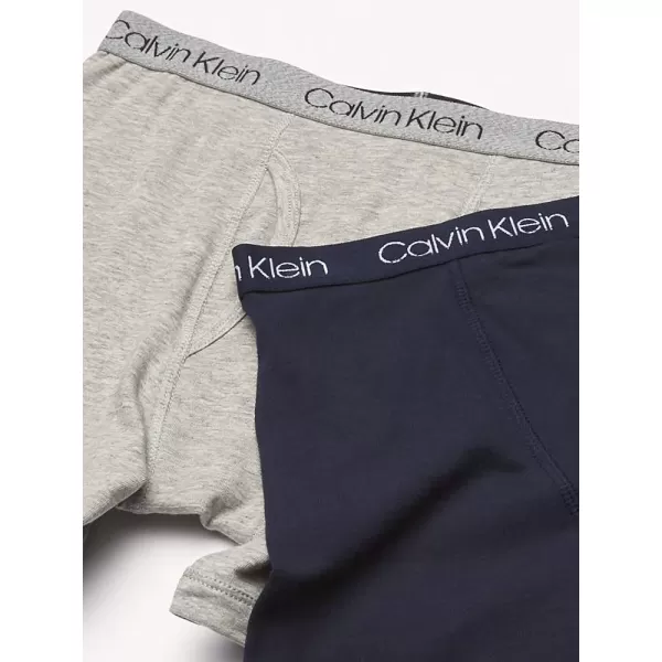 Calvin Klein Boys 2 Pack Boxer Briefs  Premium Cotton ComfortBlk IrisHgray
