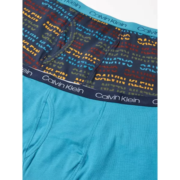 Calvin Klein Boys 2 Pack Boxer Briefs  Premium Cotton ComfortBlue MoonLogo Striped Blue