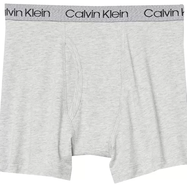 Calvin Klein Boys 2 Pack Boxer Briefs  Premium Cotton ComfortBlue Outline CamoHeather Gray