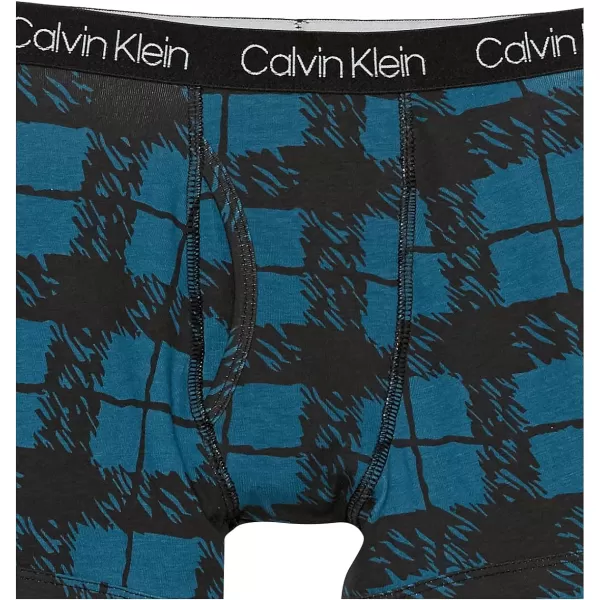 Calvin Klein Boys 2 Pack Boxer Briefs  Premium Cotton ComfortBlue PlaidDarkslate