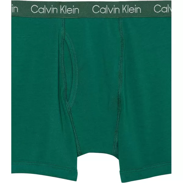 Calvin Klein Boys 2 Pack Boxer Briefs  Premium Cotton ComfortCk GreenBlack