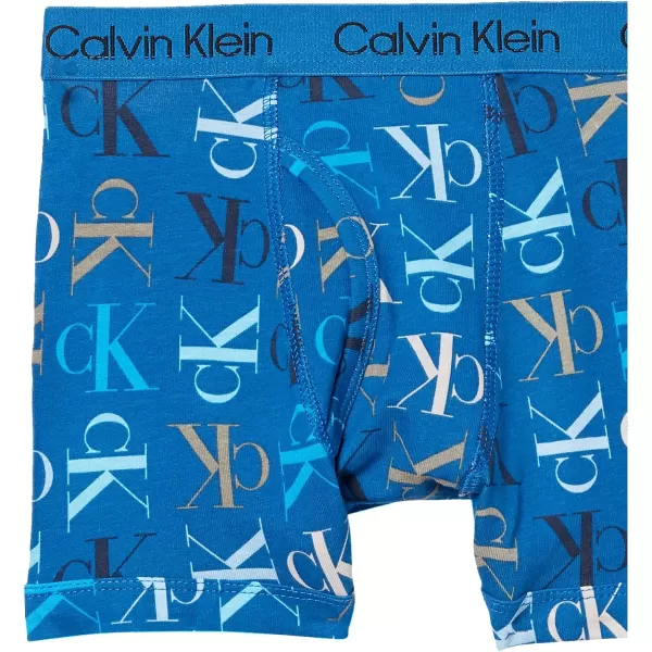 Calvin Klein Boys 2 Pack Boxer Briefs  Premium Cotton ComfortDeep Moat BlueBlack Iris