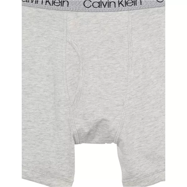 Calvin Klein Boys 2 Pack Boxer Briefs  Premium Cotton ComfortHeather GreyOlivine Splatter Camo