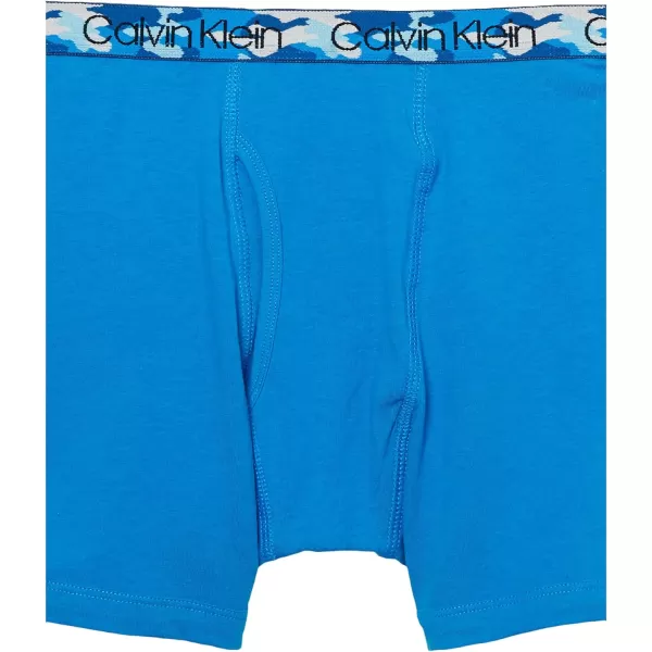 Calvin Klein Boys 2 Pack Boxer Briefs  Premium Cotton ComfortOcean Hue Deep Moat Blue