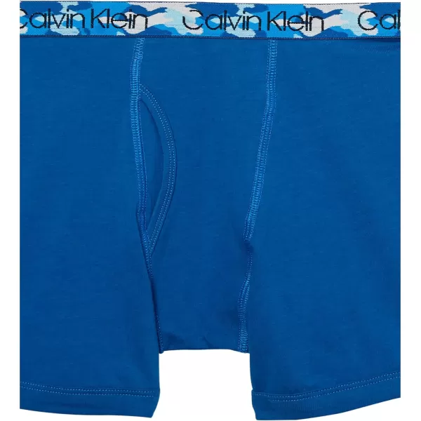 Calvin Klein Boys 2 Pack Boxer Briefs  Premium Cotton ComfortOcean Hue Deep Moat Blue