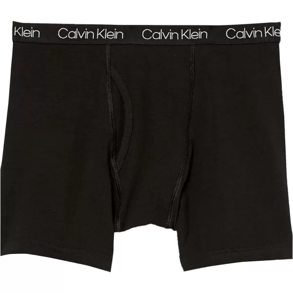 Calvin Klein Boys 2 Pack Boxer Briefs  Premium Cotton ComfortRhubpldBlack