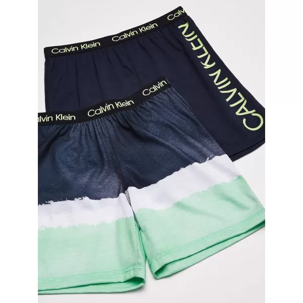 Calvin Klein Boys Little Lounge Pajama Shorts 2 PackDipdye  Black Iris