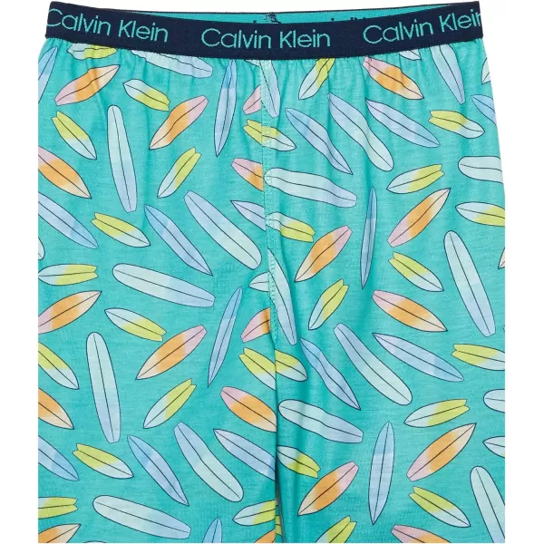 Calvin Klein Boys Little Lounge Pajama Shorts 2 PackSurf BoardBlack Iris Blue