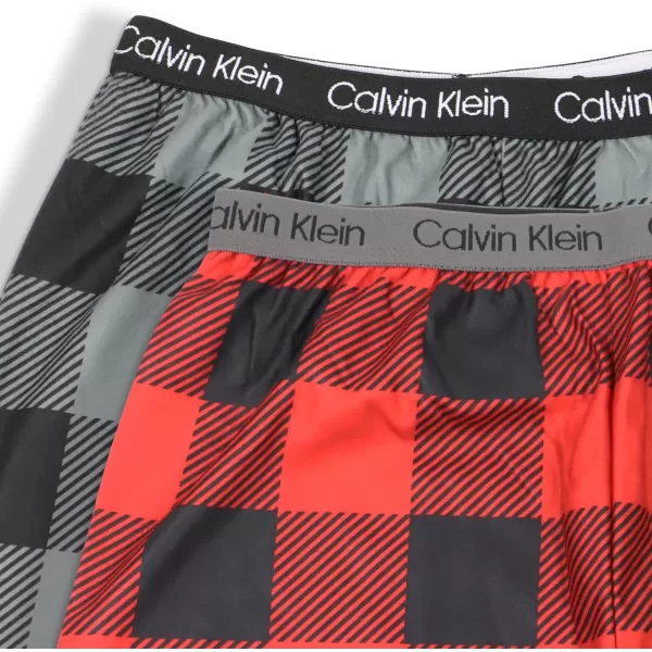 Calvin Klein Boys Little Sleepwear Super Soft Brushed Micro Pajama Pant 2 PackRedbuffBlkbuff