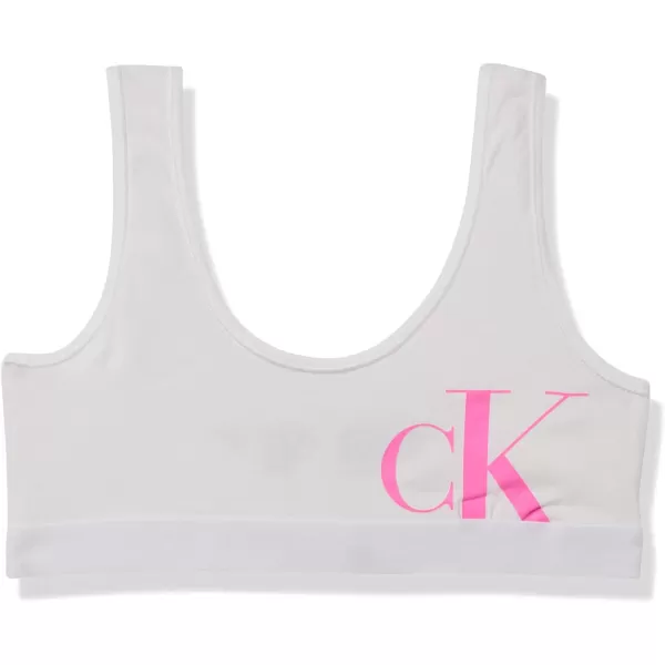 Calvin Klein Girls Modern Cotton Bralette Bra 2Pack2 Pack Light PinkClassic White