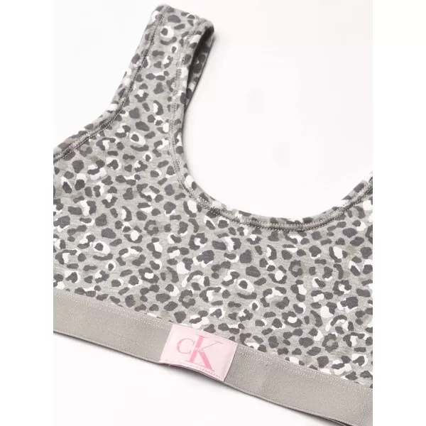 Calvin Klein Girls Modern Cotton Bralette Bra 2Pack2 Packgrey Cheetah PrintLight Pink