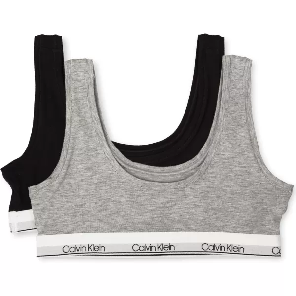 Calvin Klein Girls Modern Cotton Bralette Bra 2Pack2 PackgreyBlack