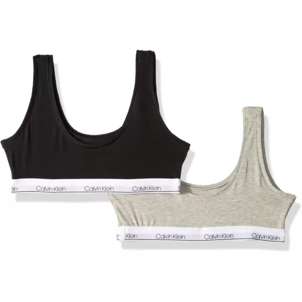 Calvin Klein Girls Modern Cotton Bralette Bra 2Pack2 PackgreyBlack