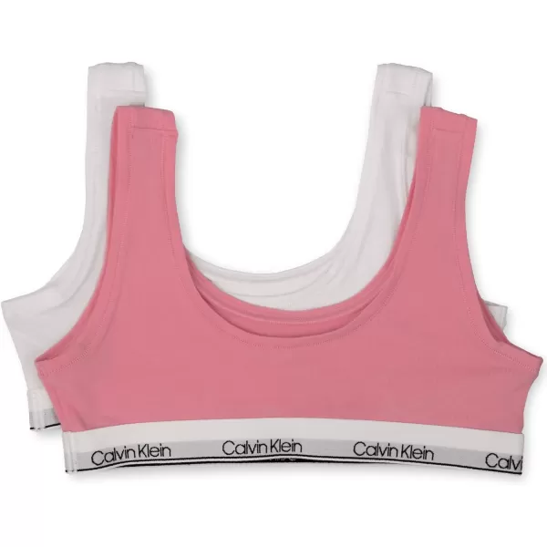 Calvin Klein Girls Modern Cotton Bralette Bra 2Pack2 Packlight PinkWhite