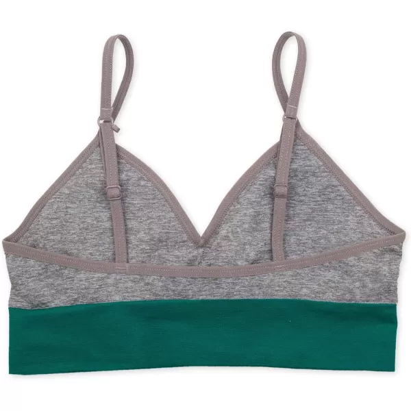 Calvin Klein Girls Seamless Long Line Wirefree Comfort Bralette BraLong Line  Ck Stripe Logo Green