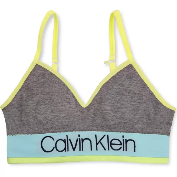 Calvin Klein Girls Seamless Long Line Wirefree Comfort Bralette BraLong Line  Ck Stripe Mint