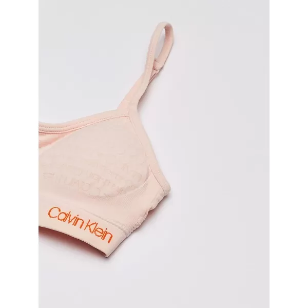 Calvin Klein Girls Seamless Wirefree Comfort Bralette BraCk Icon Logo Pink