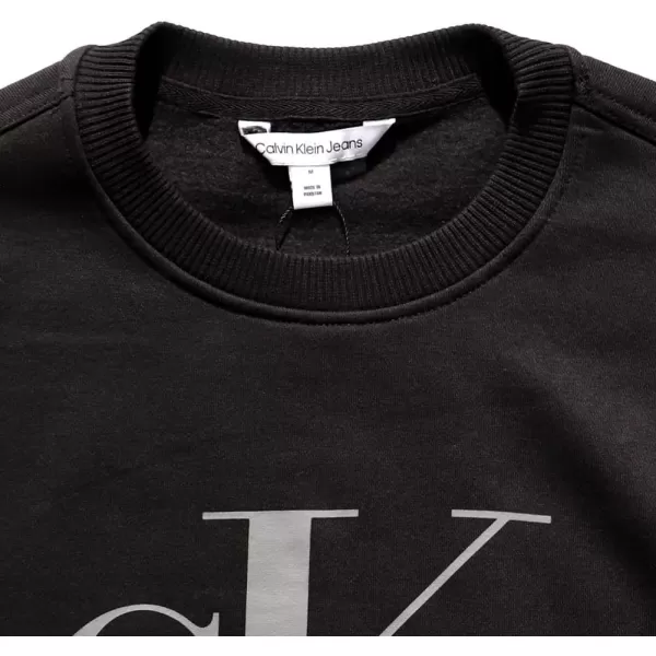 Calvin Klein Mens Monogram Logo Crewneck SweatshirtBlack