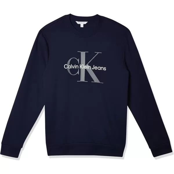 Calvin Klein Mens Monogram Logo Crewneck SweatshirtPeacoat