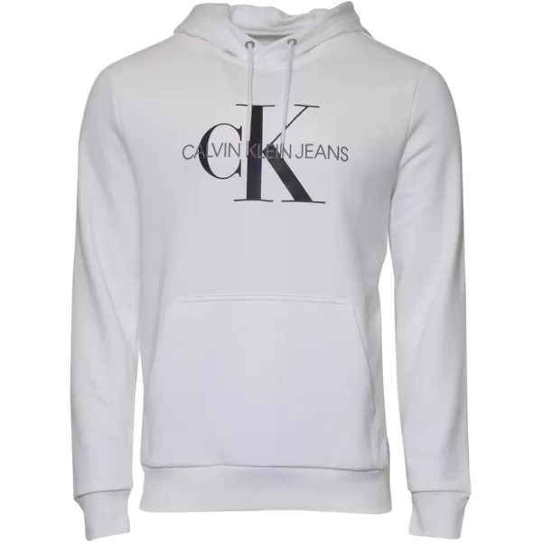 Calvin Klein Mens Monogram Logo HoodieBrilliant White Monogram