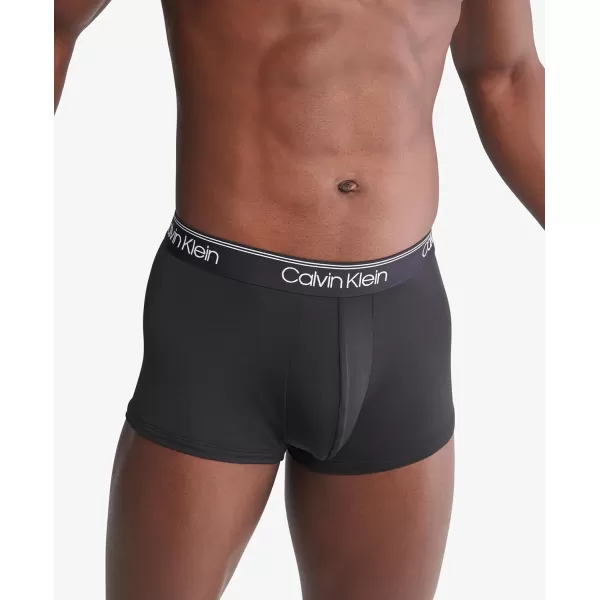 Calvin Klein Mens Underwear Micro Stretch 3 Pack TrunkArona  Chesapeake Bay  Black