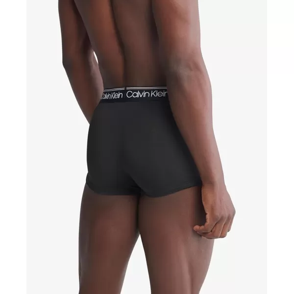 Calvin Klein Mens Underwear Micro Stretch 3 Pack TrunkArona  Chesapeake Bay  Black