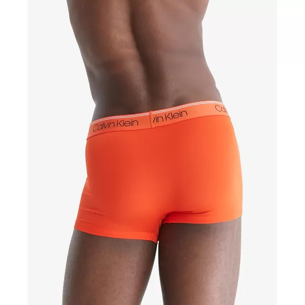 Calvin Klein Mens Underwear Micro Stretch 3 Pack TrunkAsphalt Grey  Mudstone  Acid Orange