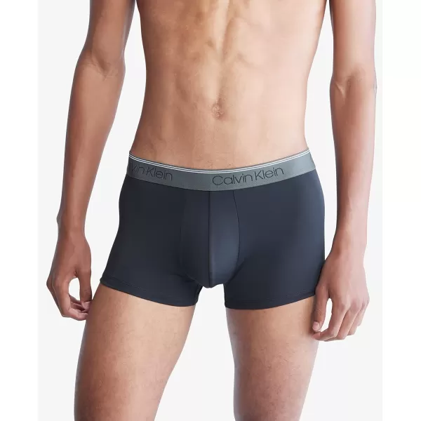 Calvin Klein Mens Underwear Micro Stretch 3 Pack TrunkBlack Bodies W Olive  Tapioca  Legion Blue Wbs