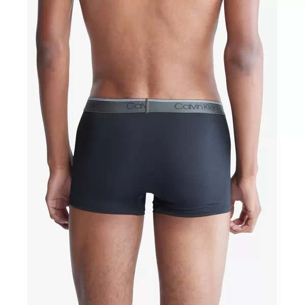 Calvin Klein Mens Underwear Micro Stretch 3 Pack TrunkBlack Bodies W Olive  Tapioca  Legion Blue Wbs