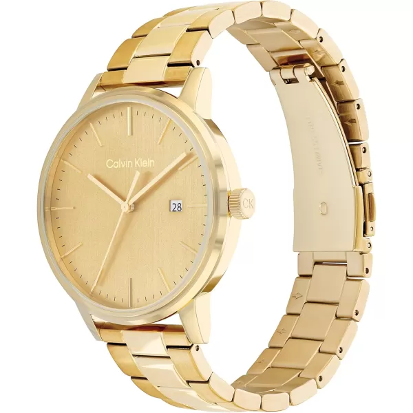 Calvin Klein Unisex Quartz Watch Sleek SimplicityGold 43