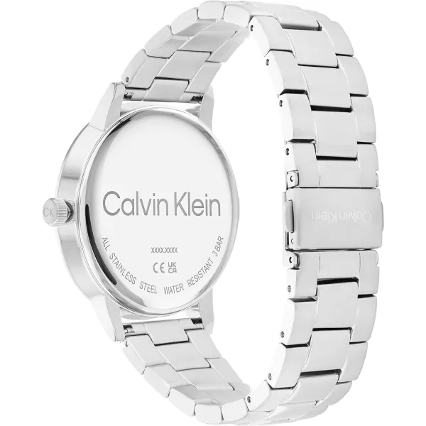 Calvin Klein Unisex Quartz Watch Sleek SimplicitySilverBlack 43