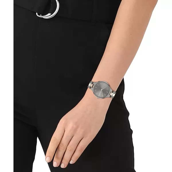 Calvin Klein Unisex Quartz Watch Sleek SimplicityTwo ToneGrey 38