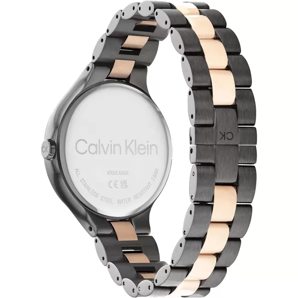 Calvin Klein Unisex Quartz Watch Sleek SimplicityTwo ToneGrey 38