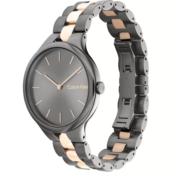 Calvin Klein Unisex Quartz Watch Sleek SimplicityTwo ToneGrey 38