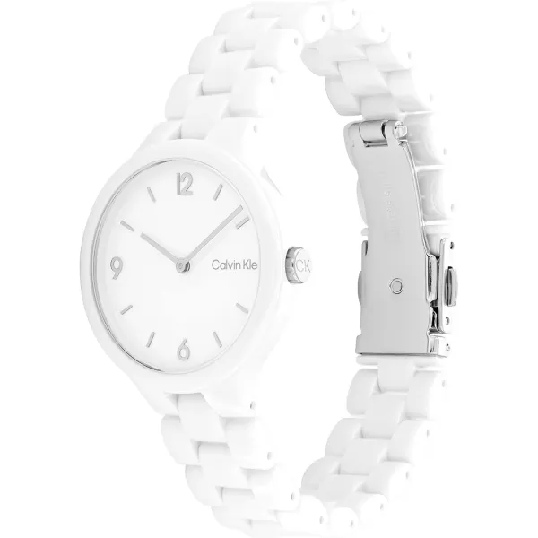 Calvin Klein Unisex Quartz Watch Sleek SimplicityWhite 32