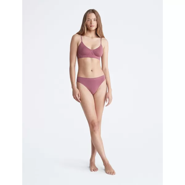 Calvin Klein Womens Bonded Flex MidRise ThongCrushed Berry