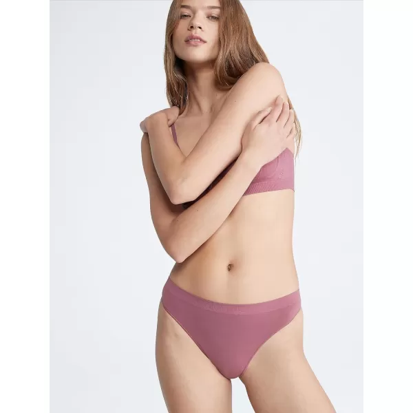 Calvin Klein Womens Bonded Flex MidRise ThongCrushed Berry