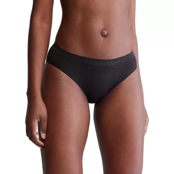 Calvin Klein Womens Bonded Flex Seamless 3Pack Mid Rise BikiniBlack Black Black