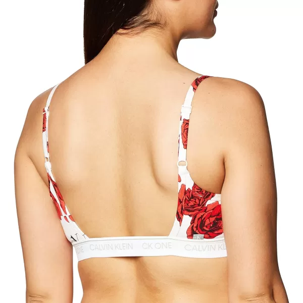 Calvin Klein Womens CK One Cotton Unlined BraletteCharming Roses Print